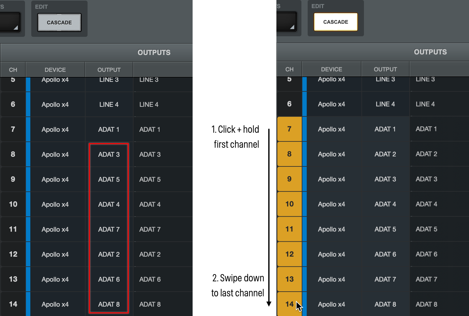 I/O Matrix Settings Panel Universal Audio Support Home