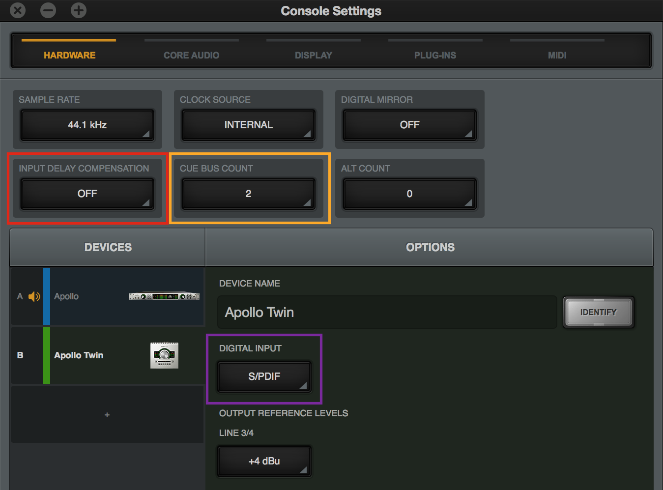 minimum requirments mixing uad plugins apollo